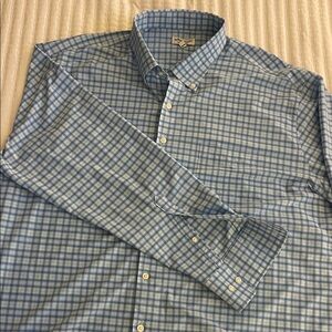 Peter Millar Light Blue Plaid Button Down